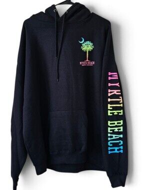 Pacific & Co. The Perfect Hoodie Myrtle Beach Black Front Pocket NWT Size XL